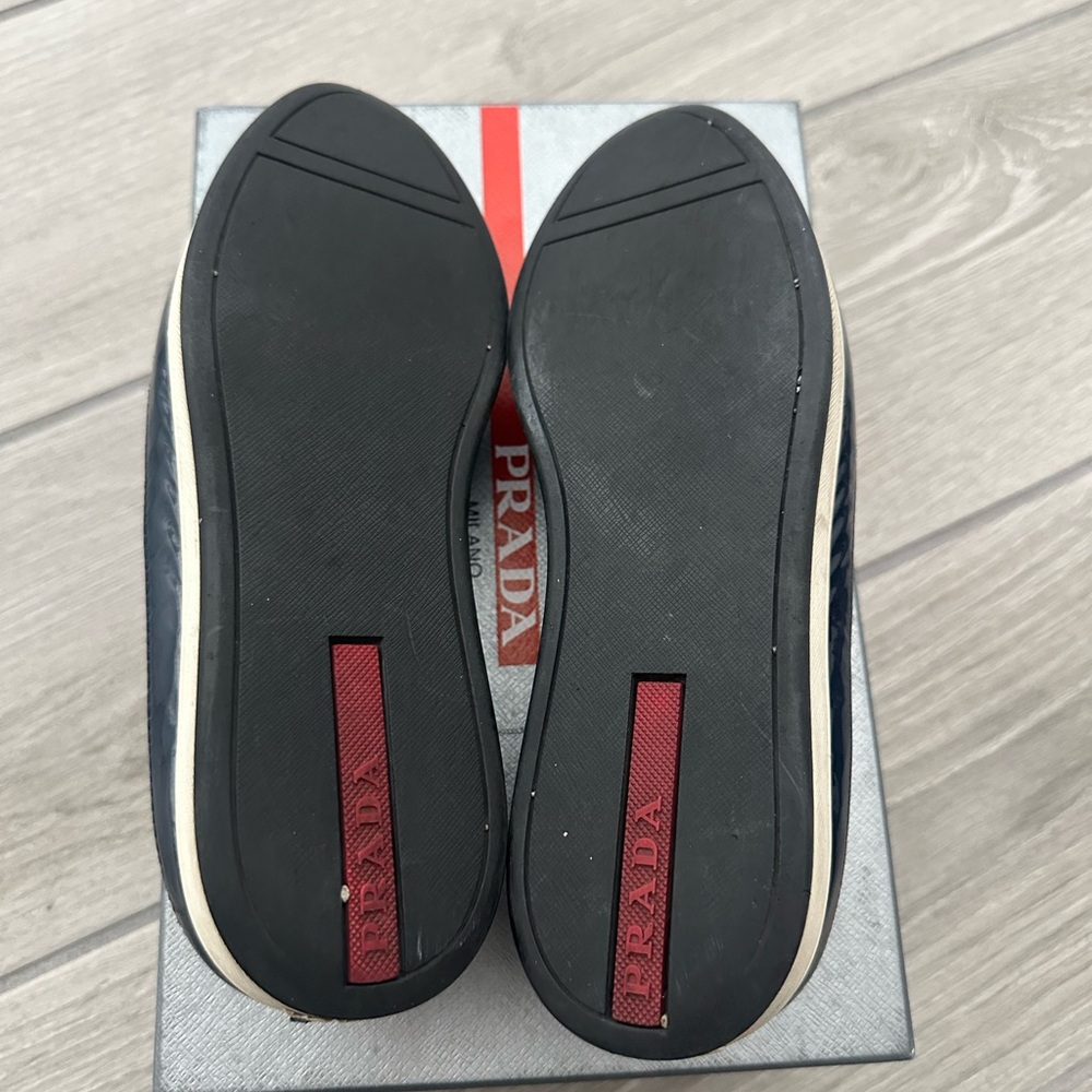 Prada Women’s patent Navy Slip-On sneaker - Picture 5 of 6